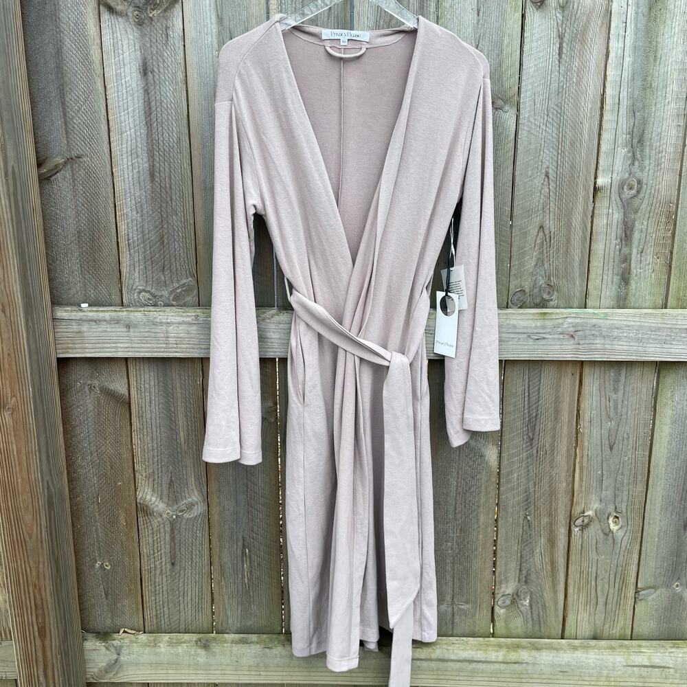 Privacy Please Open Front with Detachable Waist Tie Robe Soft Pink XS NWT‎